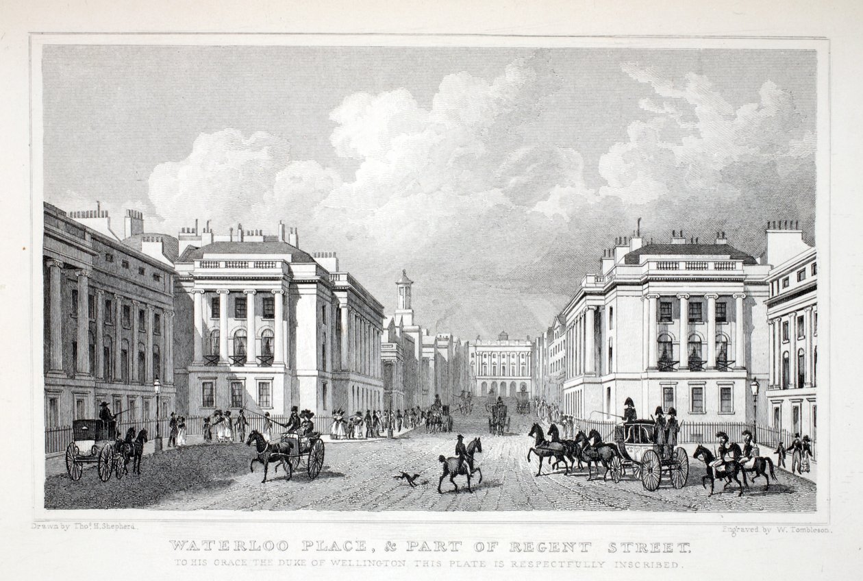 Waterloo Place, och en del av Regent Street, från puben "London and it
