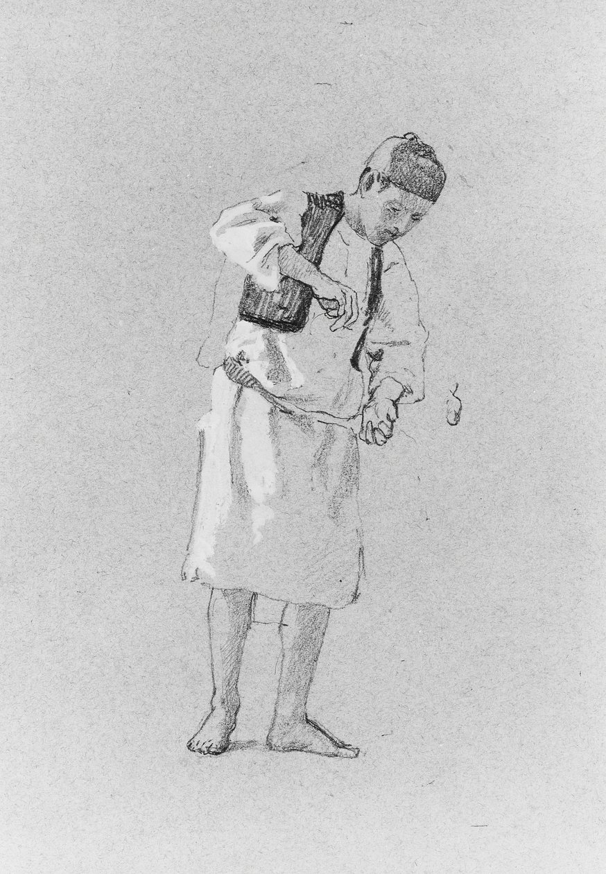 Studie av en man. av Thomas Hovenden