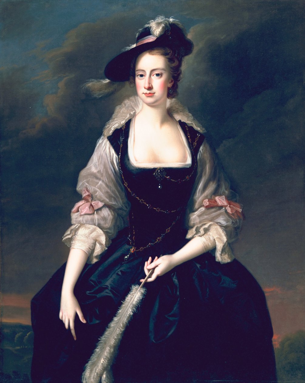 Lady Frances Courtenay, ca 1741 av Thomas Hudson