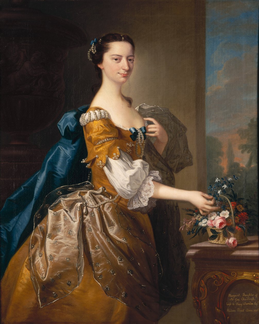 Margaret, dotter till Sir George Chudleigh, gift med Henry Oxendon av Thomas Hudson