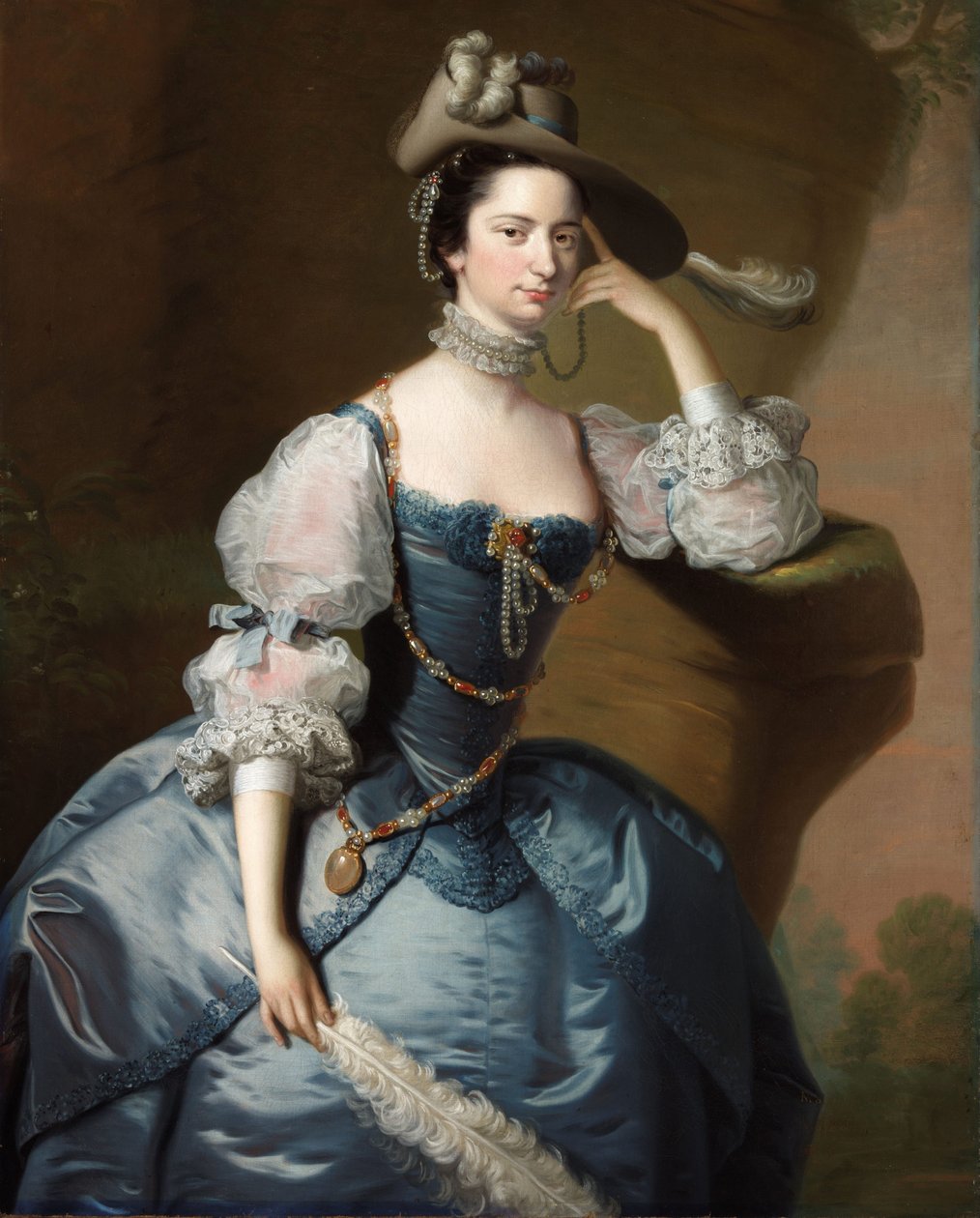 Porträtt av Margaret, Lady Oxenden, ca. 1755 av Thomas Hudson