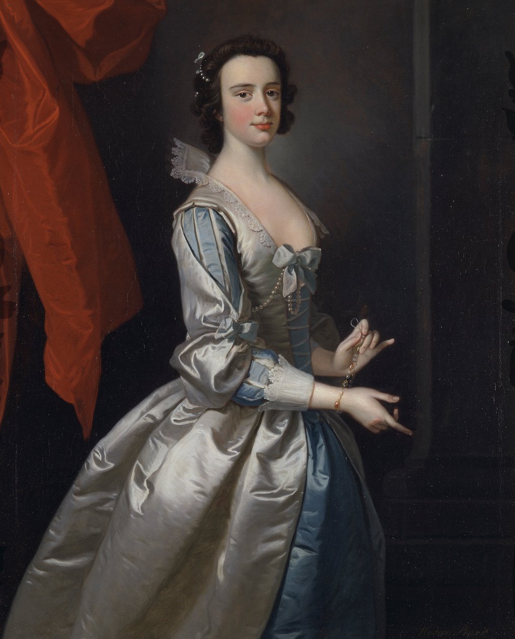 Porträtt av en kvinna, förmodligen Elizabeth Aislabie, från Studley Royal, Yorkshire av Thomas Hudson