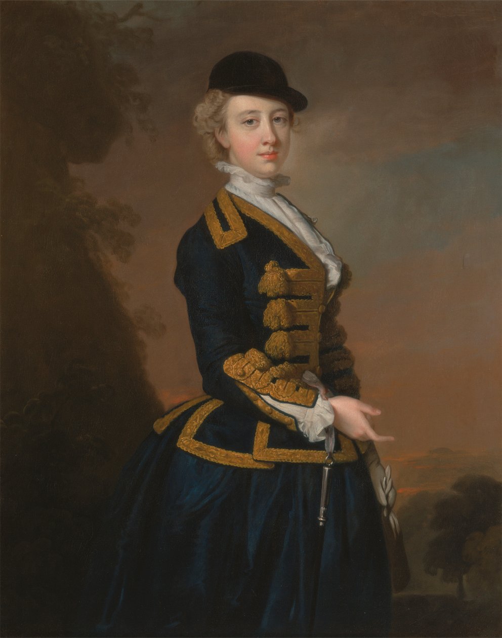 Porträtt av en ung kvinna från familjen Fortesque i Devon av Thomas Hudson