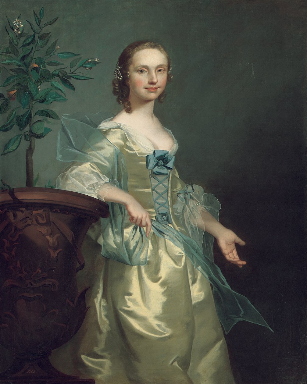 Porträtt av en dam, sägs vara Isabella Courtenay av Thomas Hudson