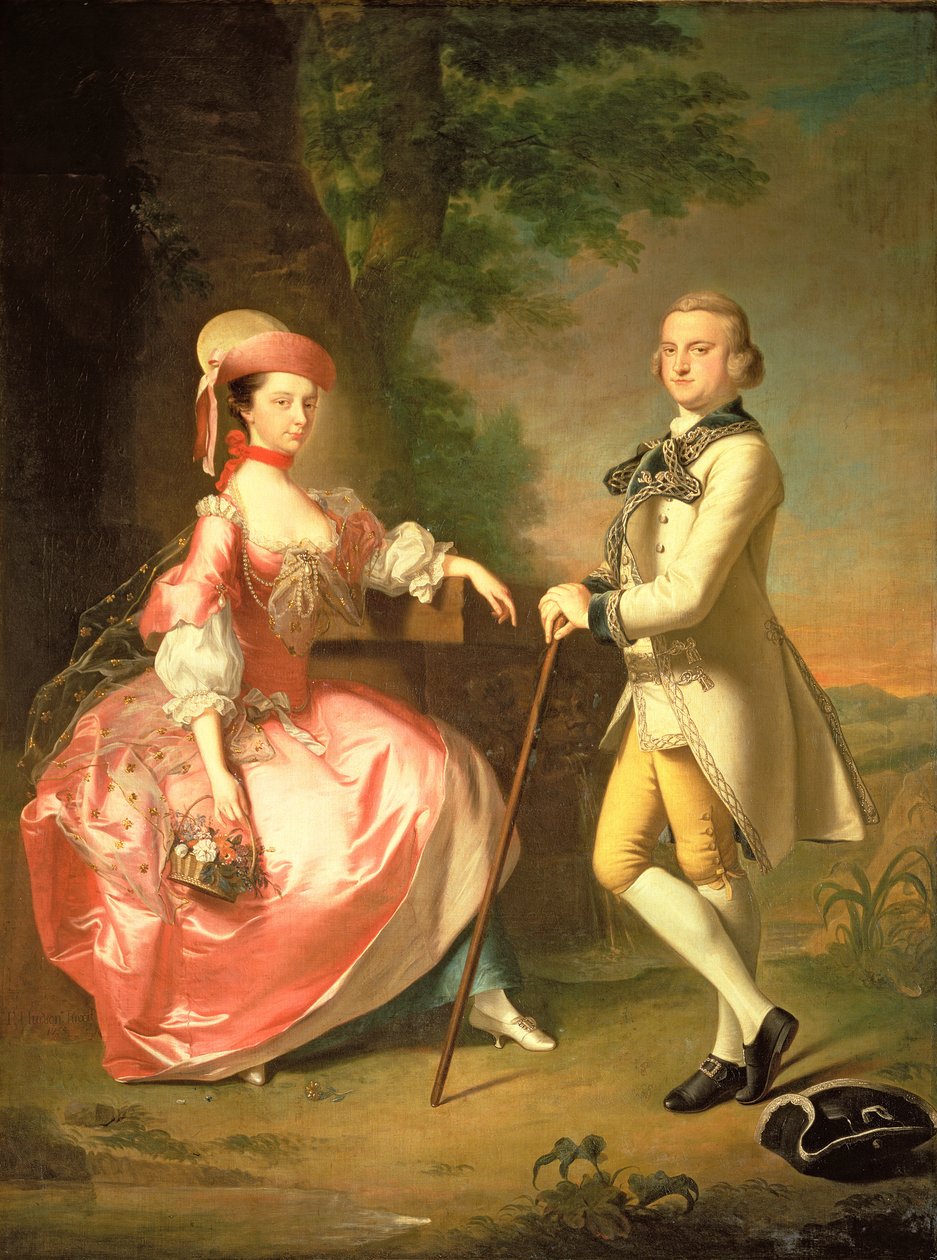 Sir John Pole, 5:e baronet, och hans fru, Elizabeth, 1755 av Thomas Hudson