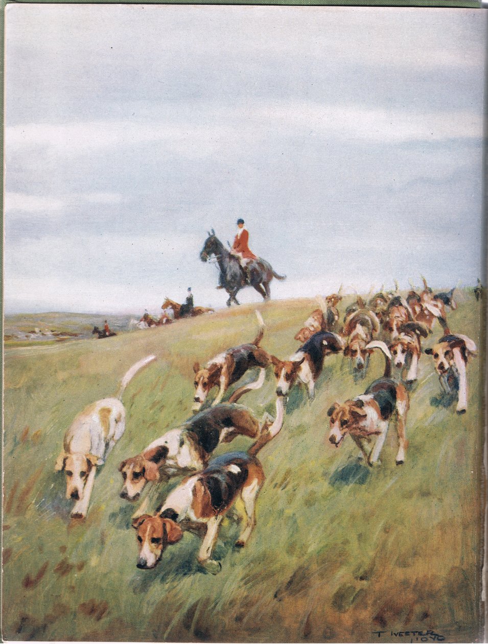Rävjakt, illustration från "Hounds" (hundar) av Thomas Ivester Lloyd