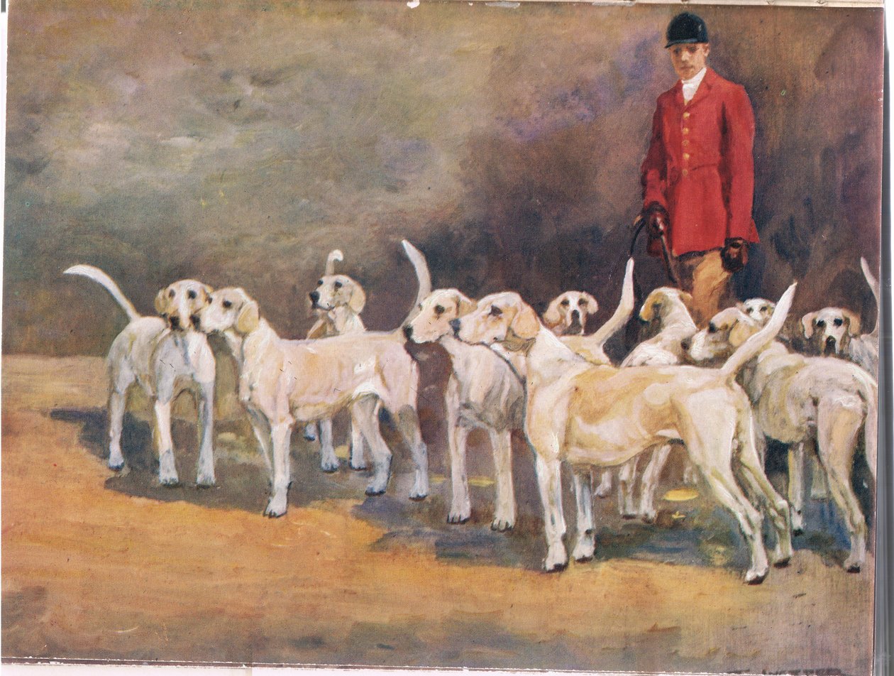 Mästare och hundar, illustration från "Hounds" (hundar) av Thomas Ivester Lloyd