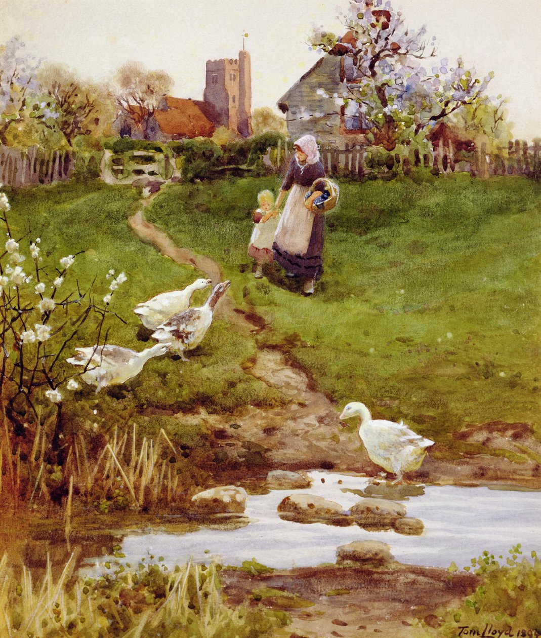 Återvänder hem, 1894 av Thomas James Lloyd