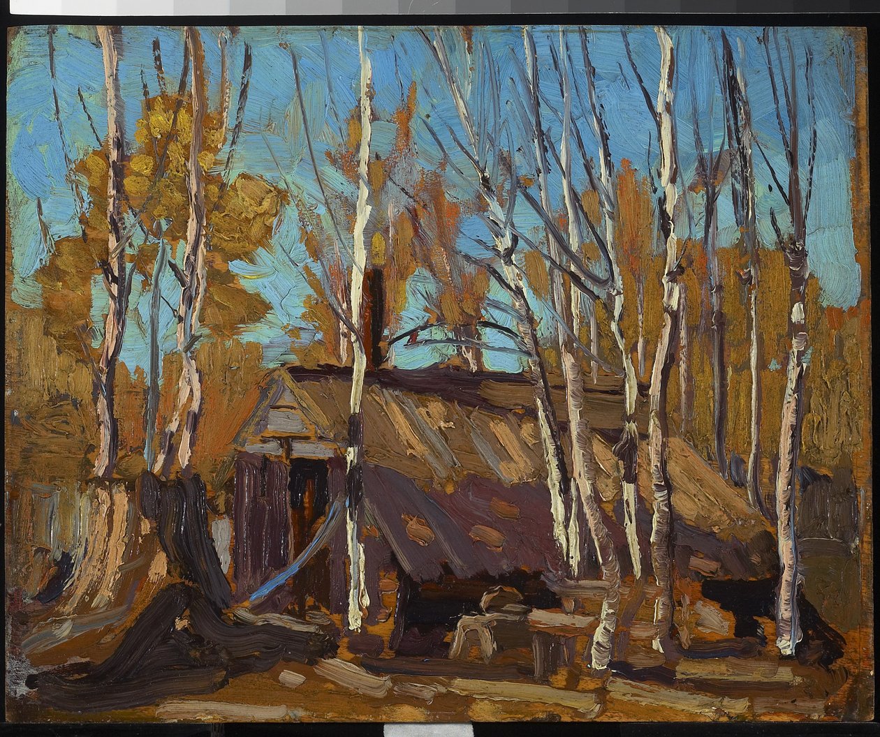 Shack in the North Country, 1914 (olja på träpanel) av Tom Thomson
