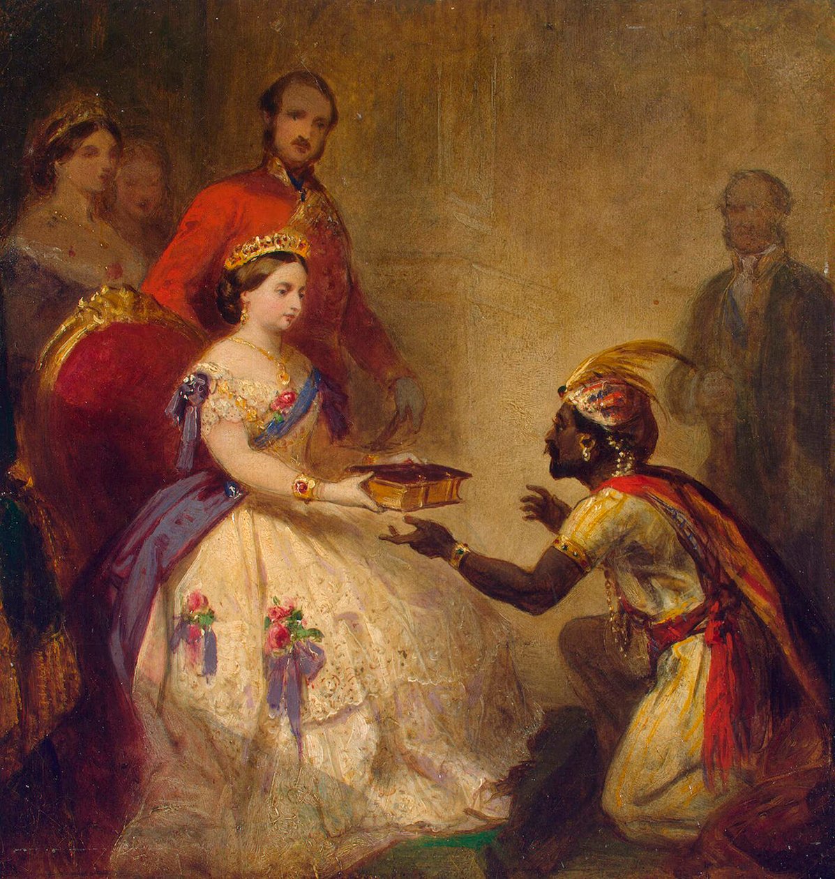 Drottning Victoria ger Bibeln till en afrikansk hövding