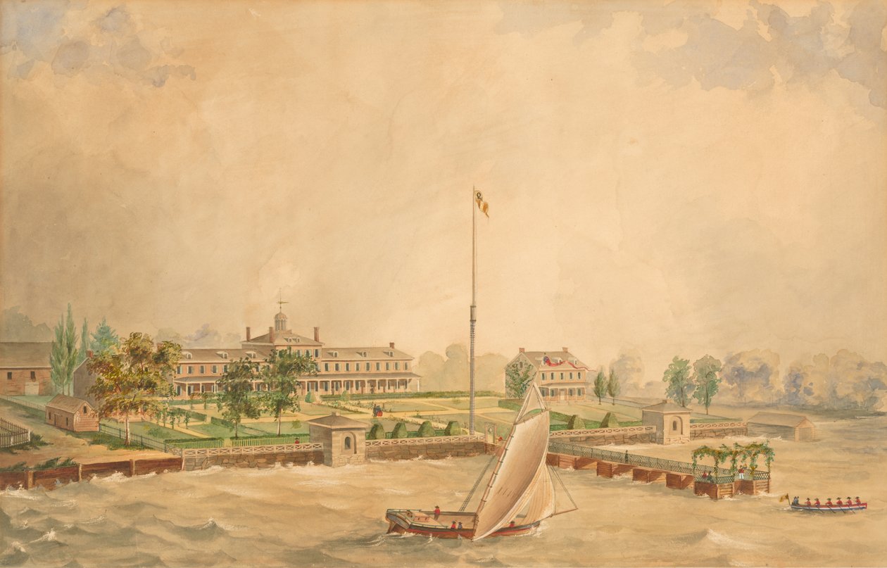 Lazaretto-karantänen, ca 1860 (akvarell på papper) av Thomas L. Cernea