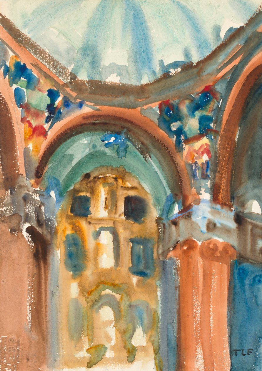 Kyrkans interiör, ca 1930-talet av Thomas La Farge