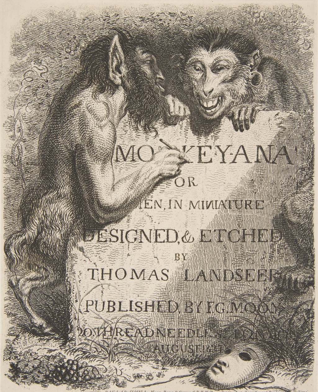Titelsida, från Monkey-ana, or Men in Miniature, 1827., 1827. av Thomas Landseer