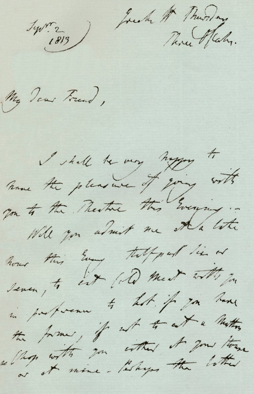 Ett brev från Sir Thomas Lawrence, 1819 1904 av Thomas Lawrence