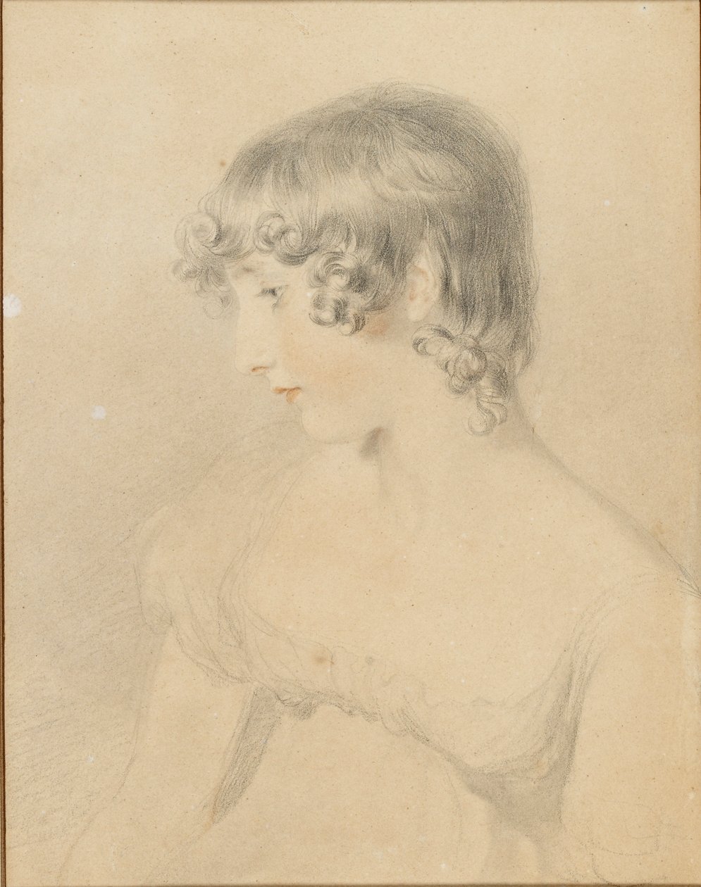 Bystporträtt av Susan Bloxam, vänd i profil till vänster, 1818 av Thomas Lawrence