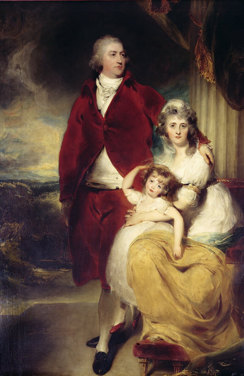 Henry, 10:e jarlen och 1:a markisen av Exeter, hans fru Sarah och dottern Lady Sophia Cecil av Thomas Lawrence