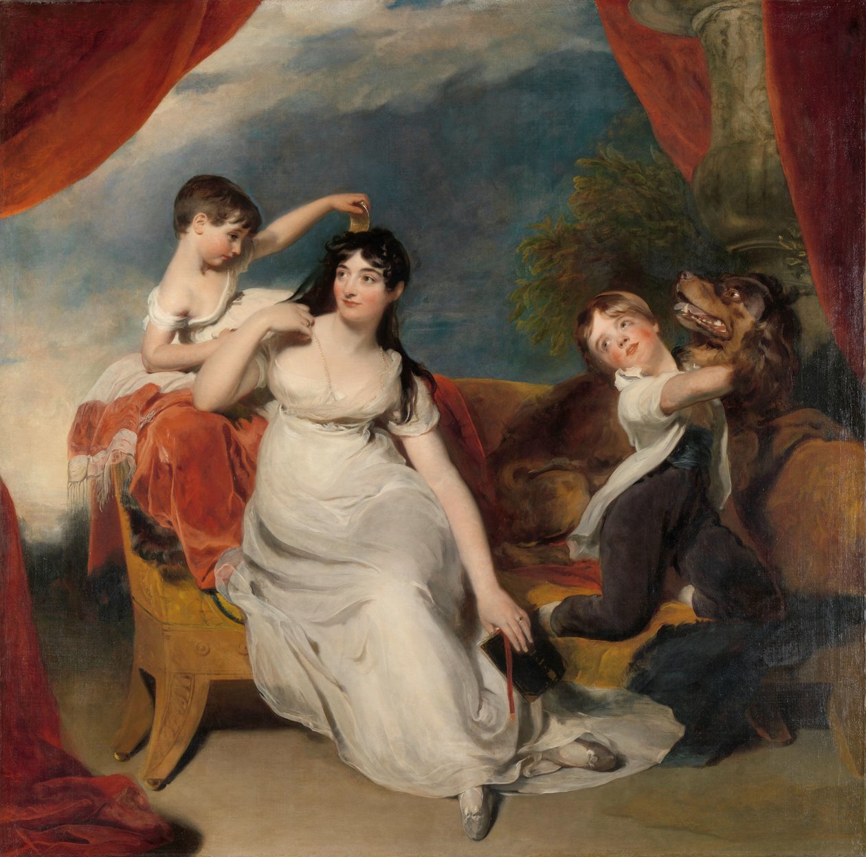 Maria Mathilda Bingham med två av sina barn Maria Mathilda Bingham, fru till Henry Baring, med två av hennes barn, förmodligen James Bridgeman och Anna Maria av Thomas Lawrence
