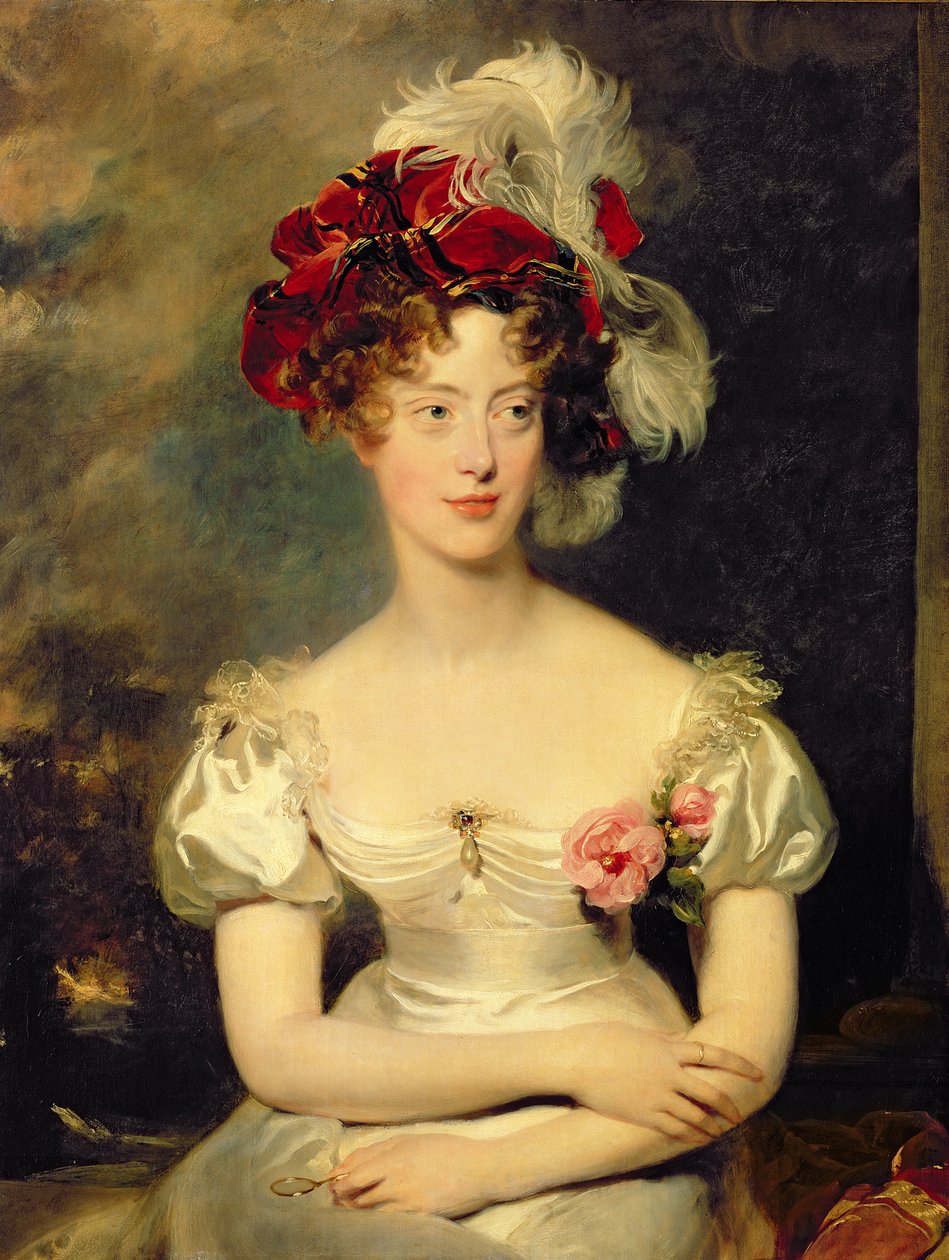 Marie-Caroline de Bourbon (1798-1870) hertiginna av Berry, ca 1825 (olja på duk) av Thomas Lawrence