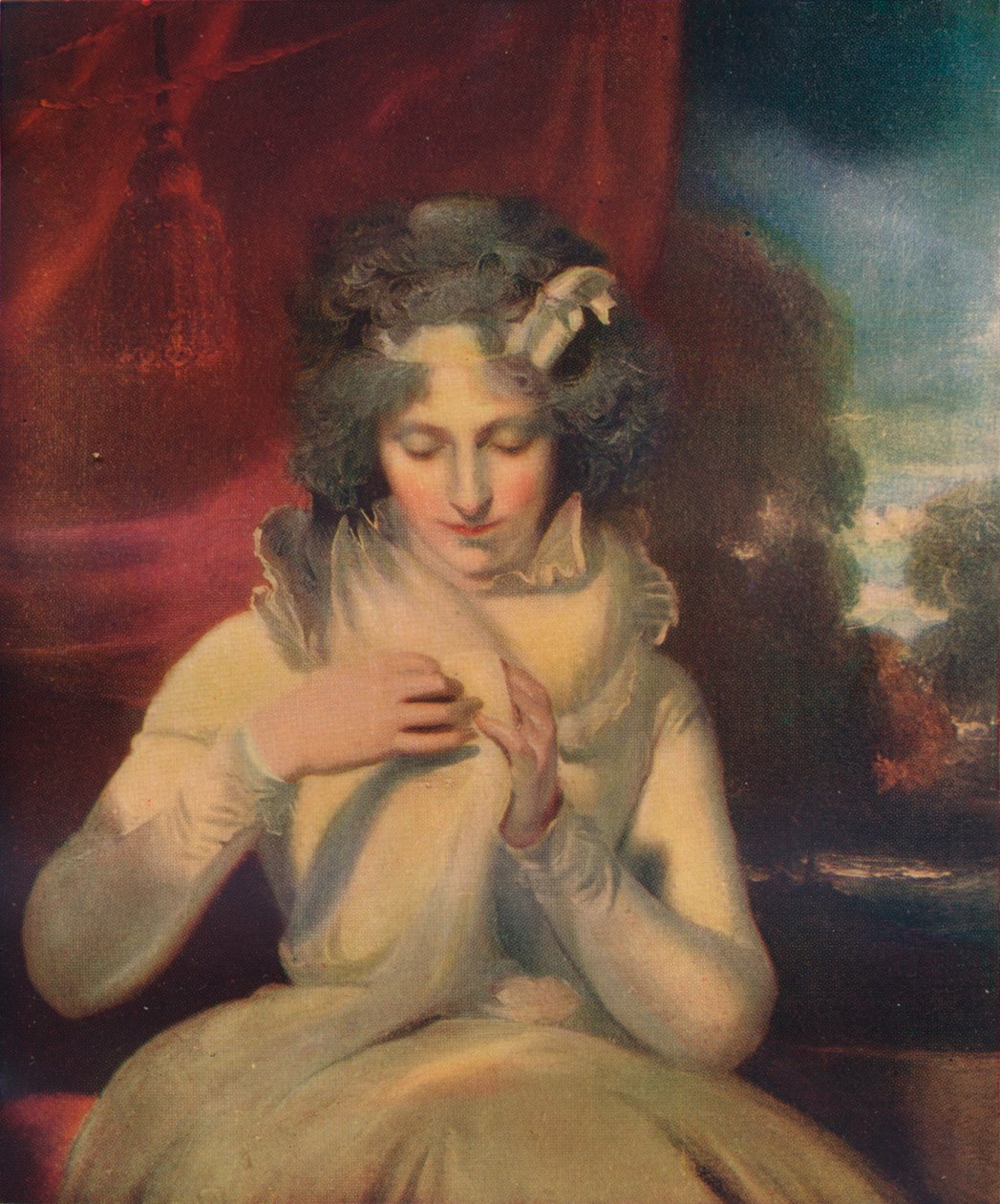 Miss Georgina Lennox, efteråt grevinnan Bathurst, 1765-1842, c1800 av Thomas Lawrence