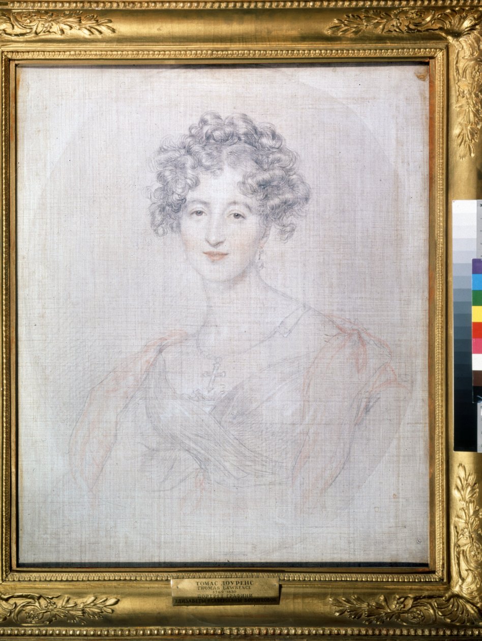 ""Porträtt av grevinnan Elisabeth (Elizaveta) Vorontsova (1792-1856)"" Pennteckning av Thomas Lawrence (1769-1830) 1821 Pushkin-museet, Moskva av Thomas Lawrence