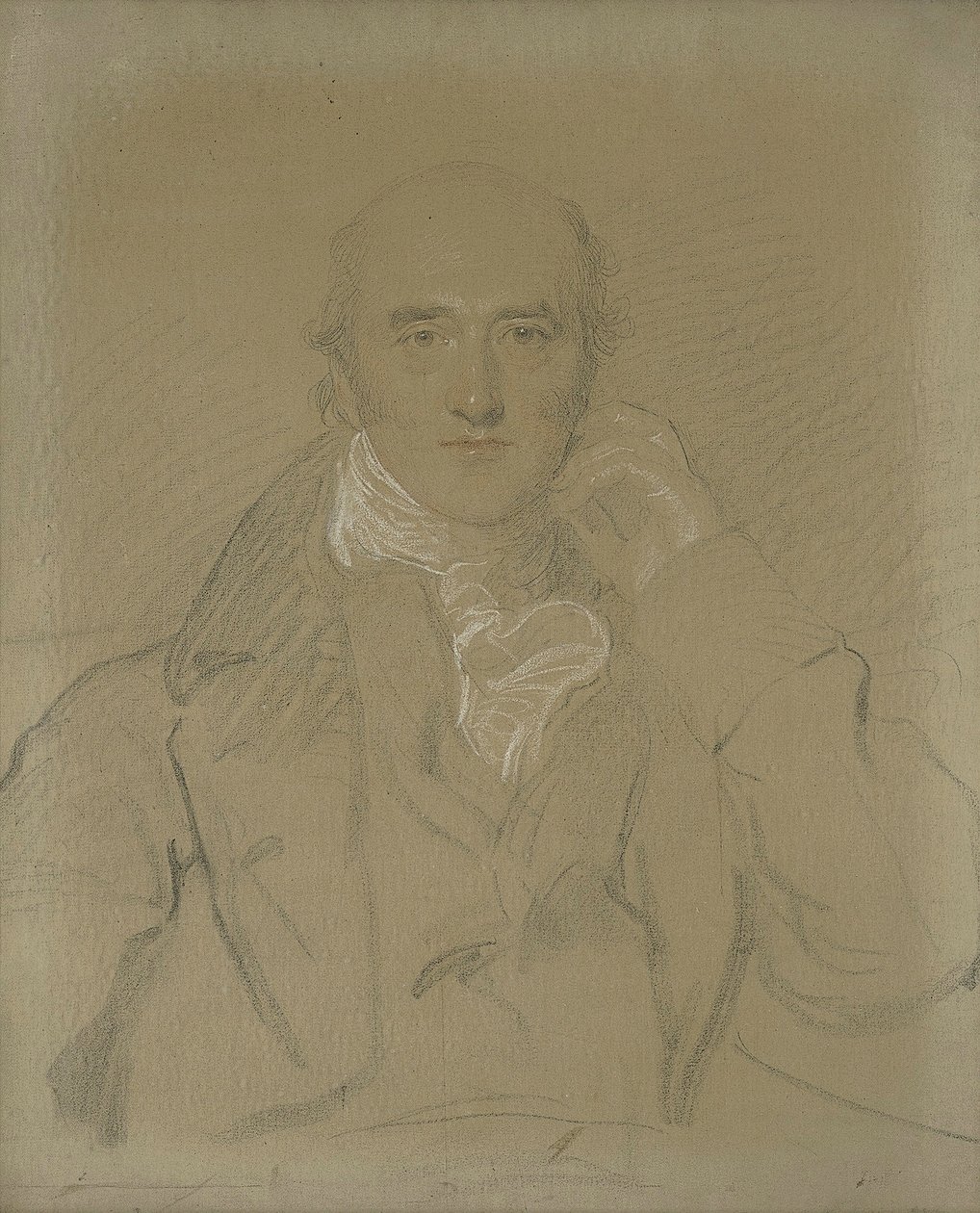 Porträtt av George Canning, M.P. (1770-1827), halvlång, sittande (penna, svart, vit & röd krita på duk) av Thomas Lawrence