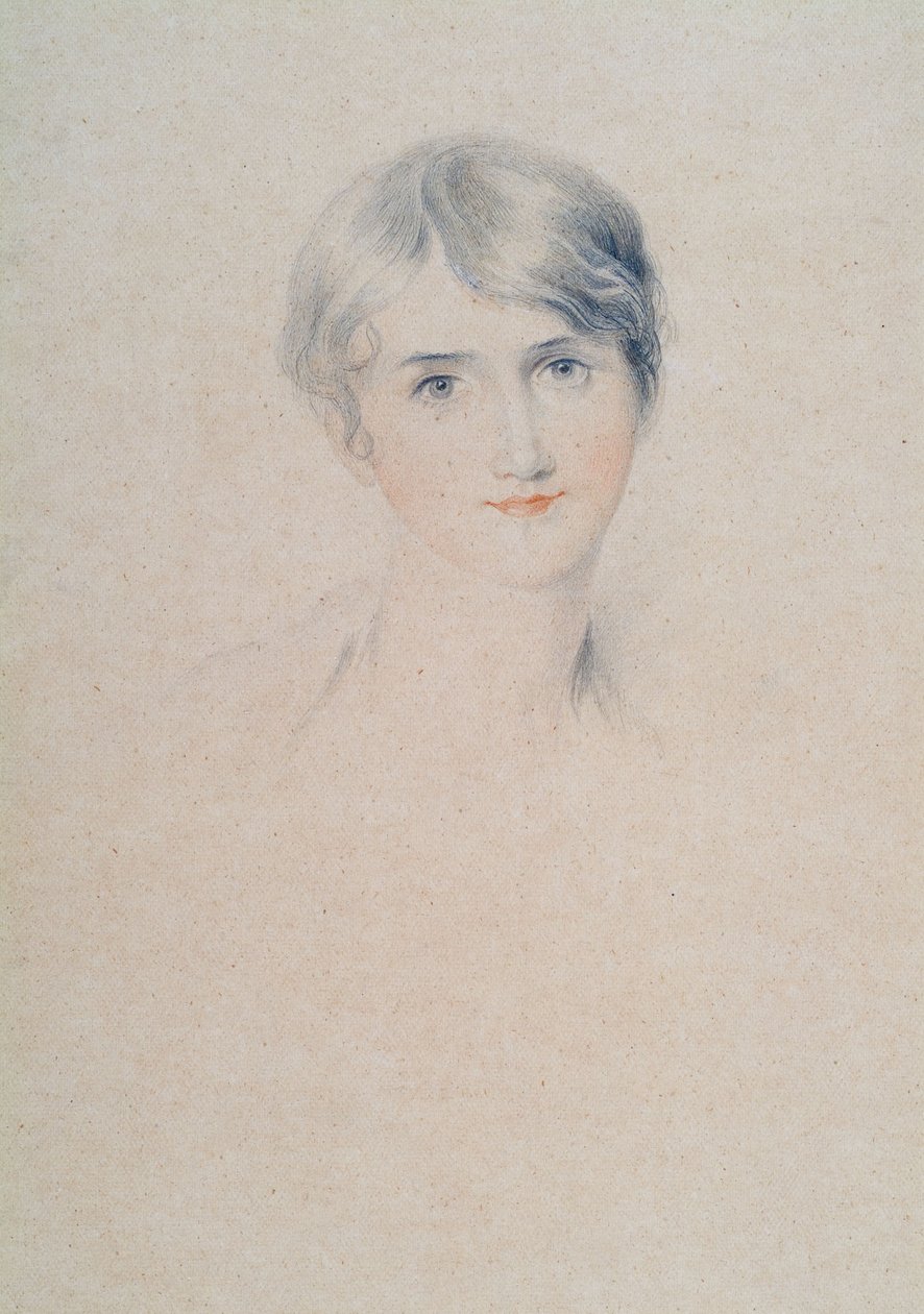 Porträtt av Miss Bloxham, ca 1800-10 (penna och krita på papper) av Thomas Lawrence