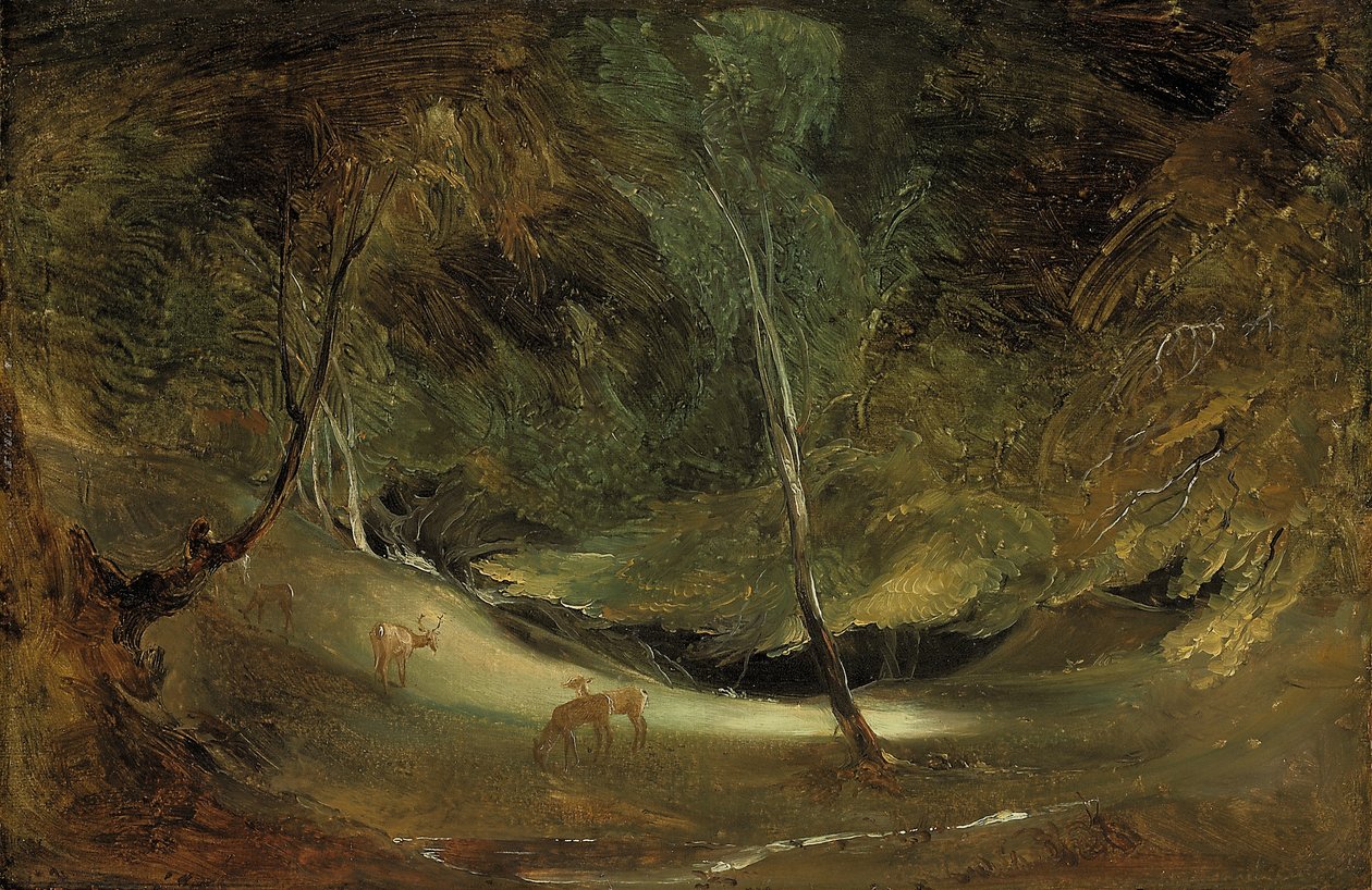 The Source of the Manifold at Ilam Park (olja på papper, nedlagd på duk) av Thomas Lawrence