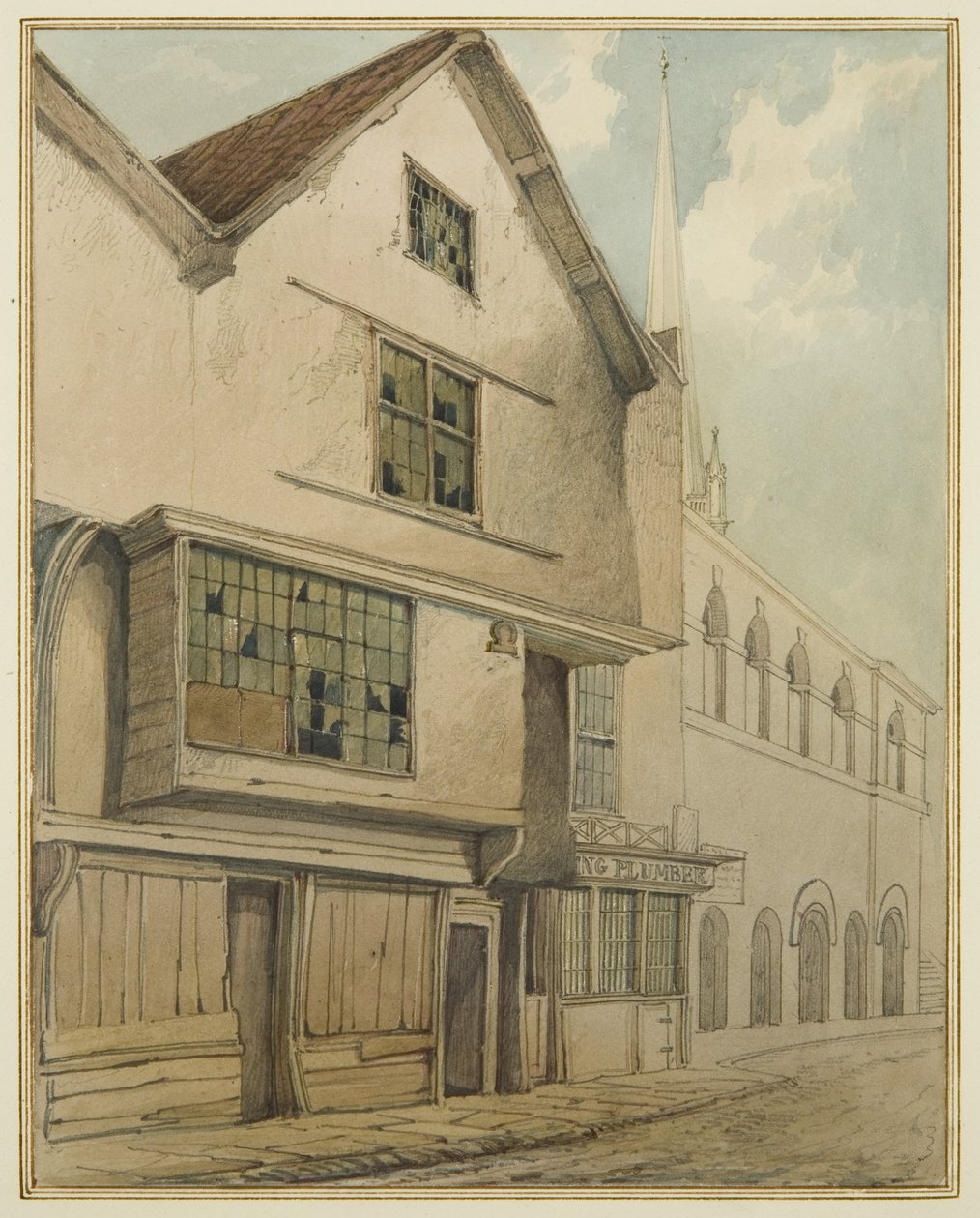 46 Baldwin Street (akvarell på papper) av Thomas Leeson the Elder Rowbotham
