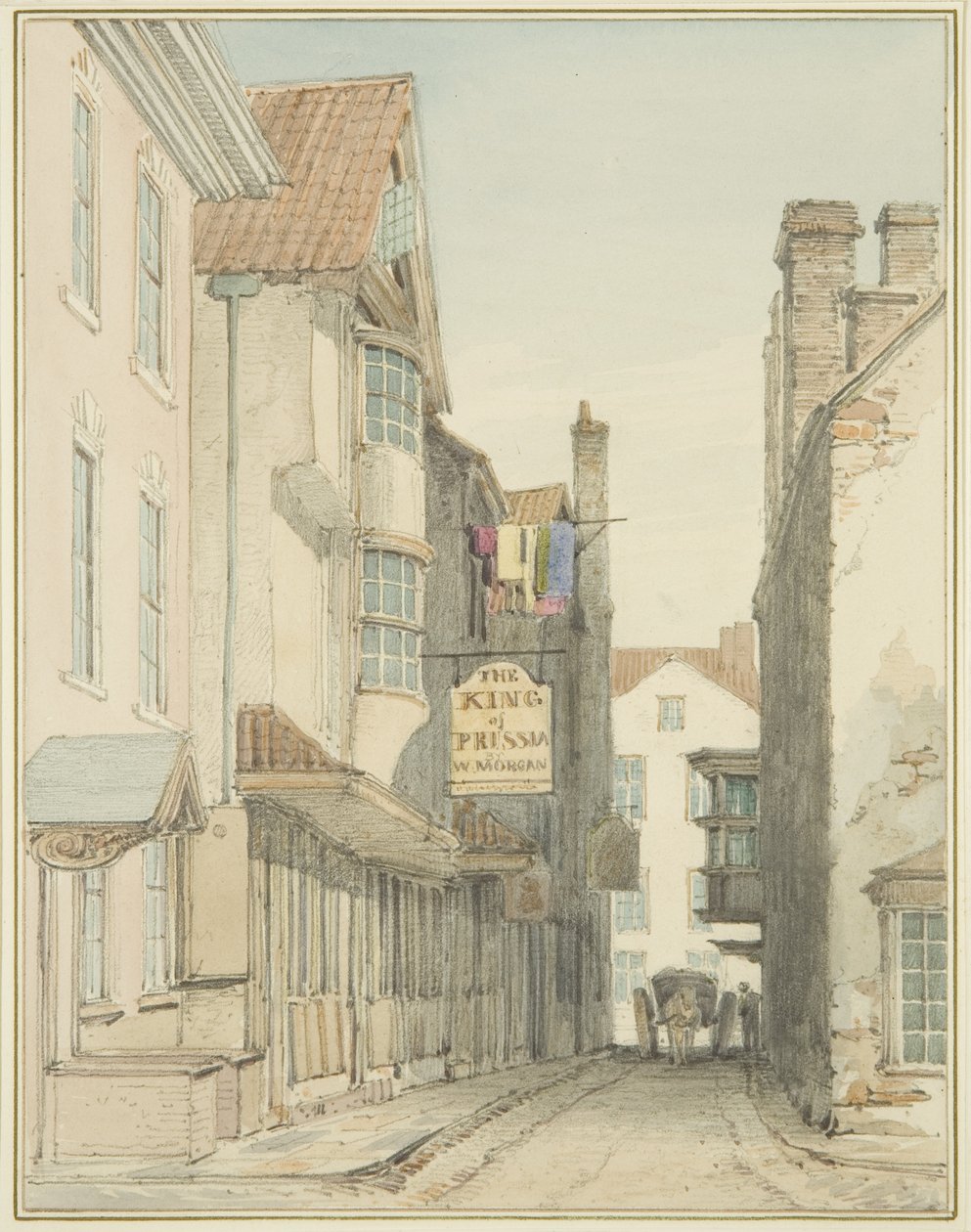 Alderskey Lane (akvarell på papper) av Thomas Leeson the Elder Rowbotham