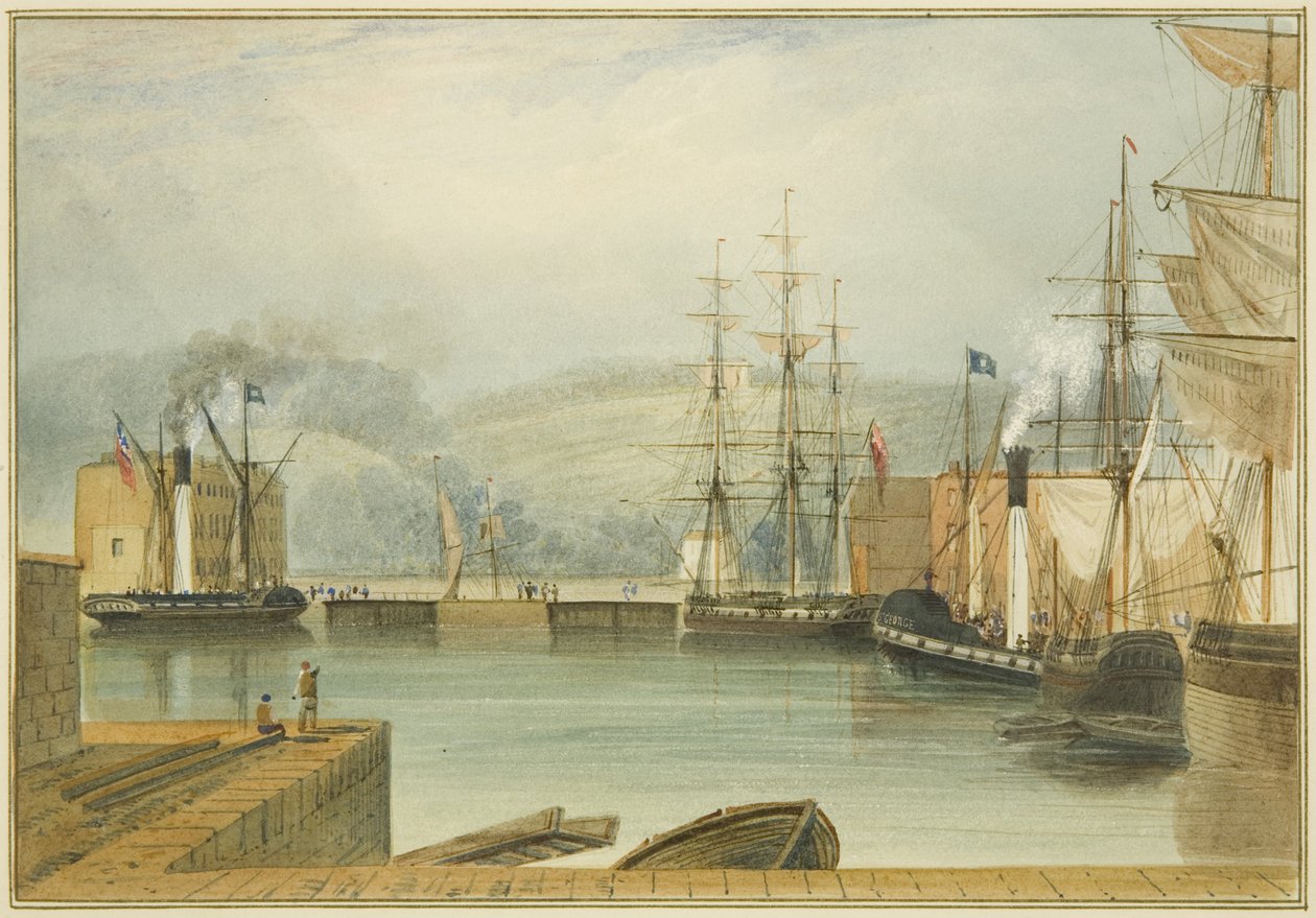 Cumberland Basin, med hjulångare 