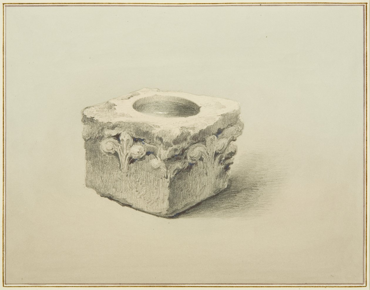 Typsnitt finns under "Three Sugar Loaves", Backstreet (penna och akvarell på papper) av Thomas Leeson the Elder Rowbotham