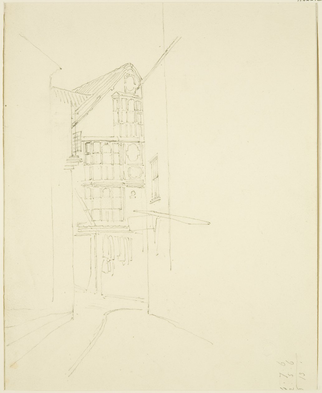 Tittar in i Pithay från Wine Street (penna på papper) av Thomas Leeson the Elder Rowbotham