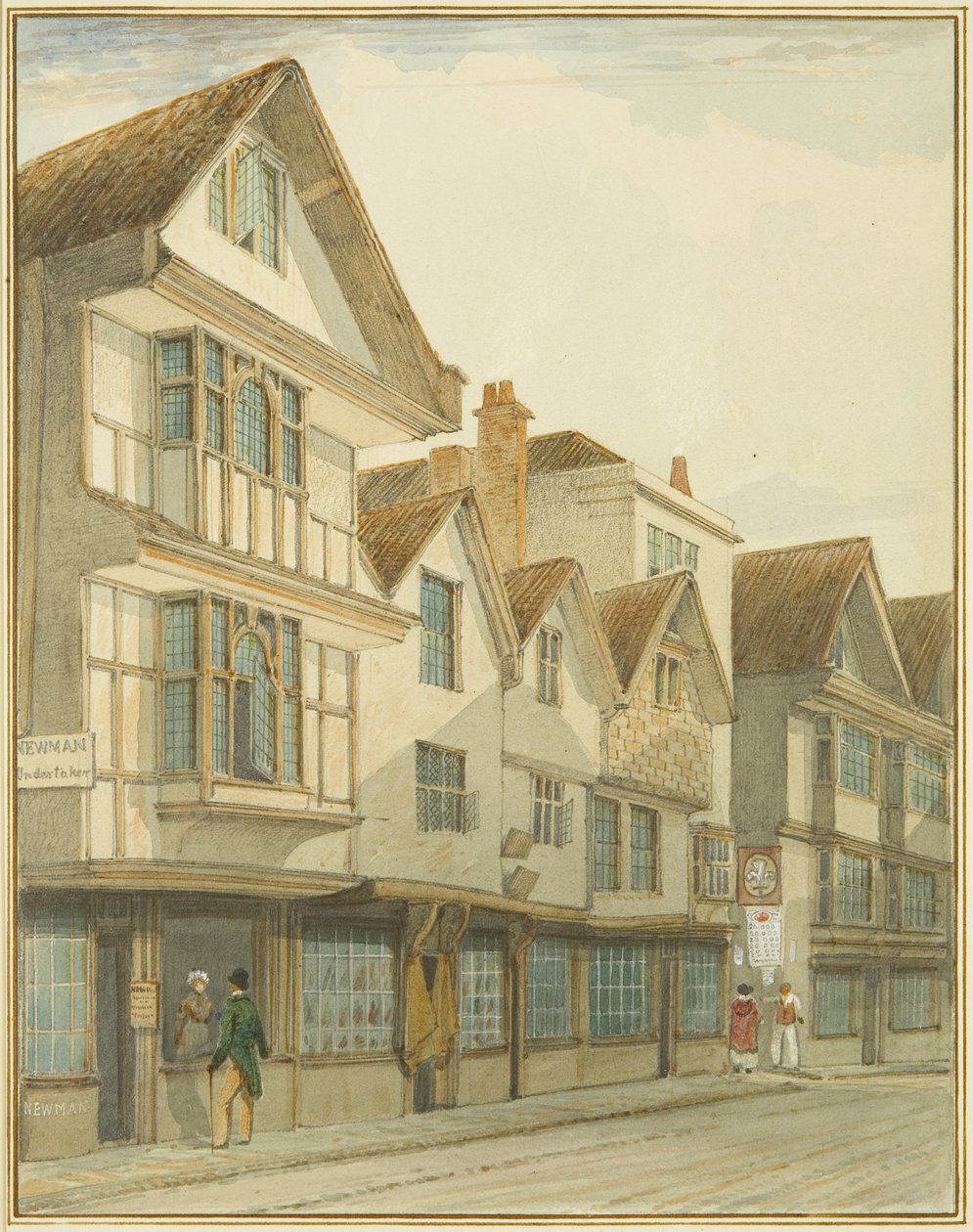 Redcliffe Street, som visar "Plume of Feathers" (akvarell på papper) av Thomas Leeson the Elder Rowbotham