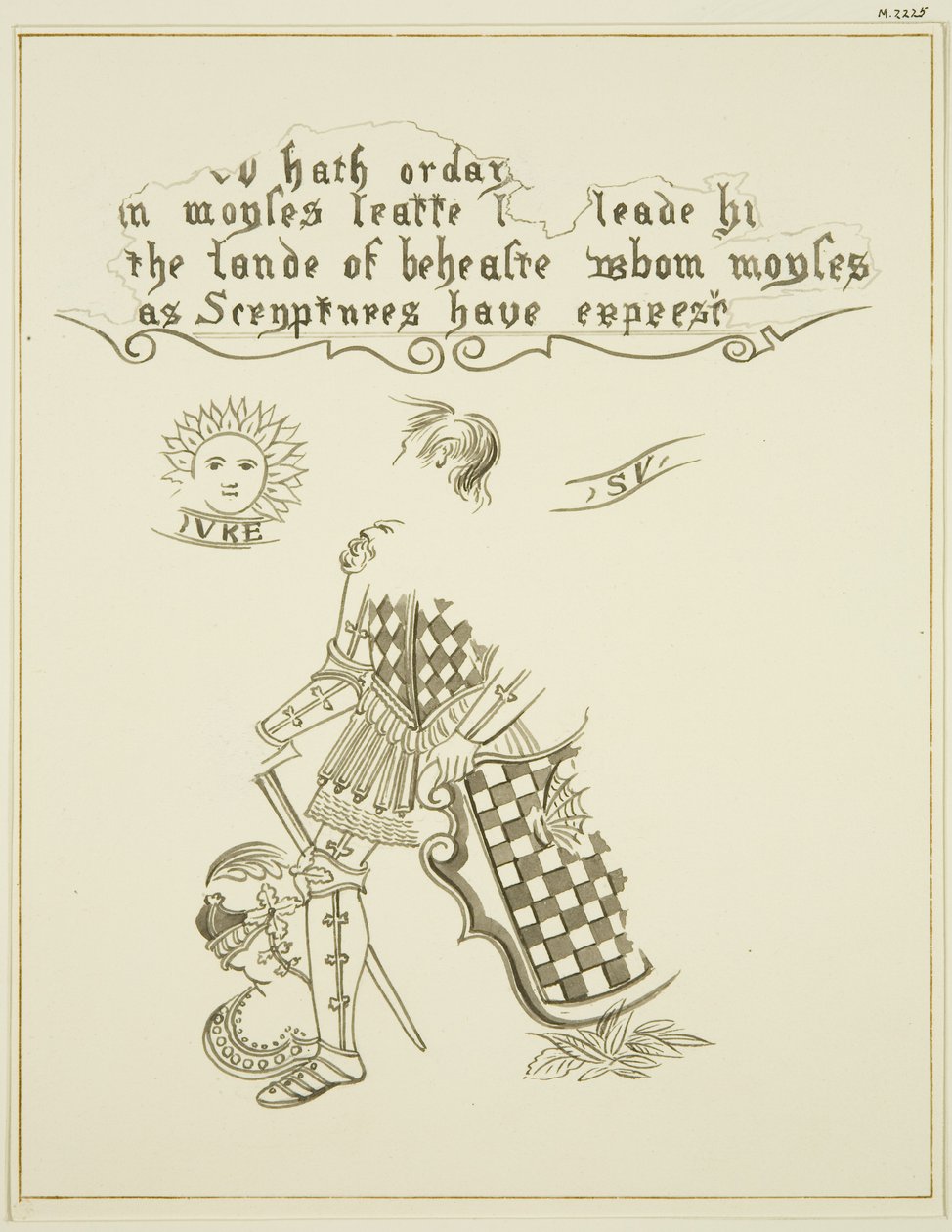 Rester av en väggmålning på 46 Baldwin Street (penna och bläck på papper) av Thomas Leeson the Elder Rowbotham
