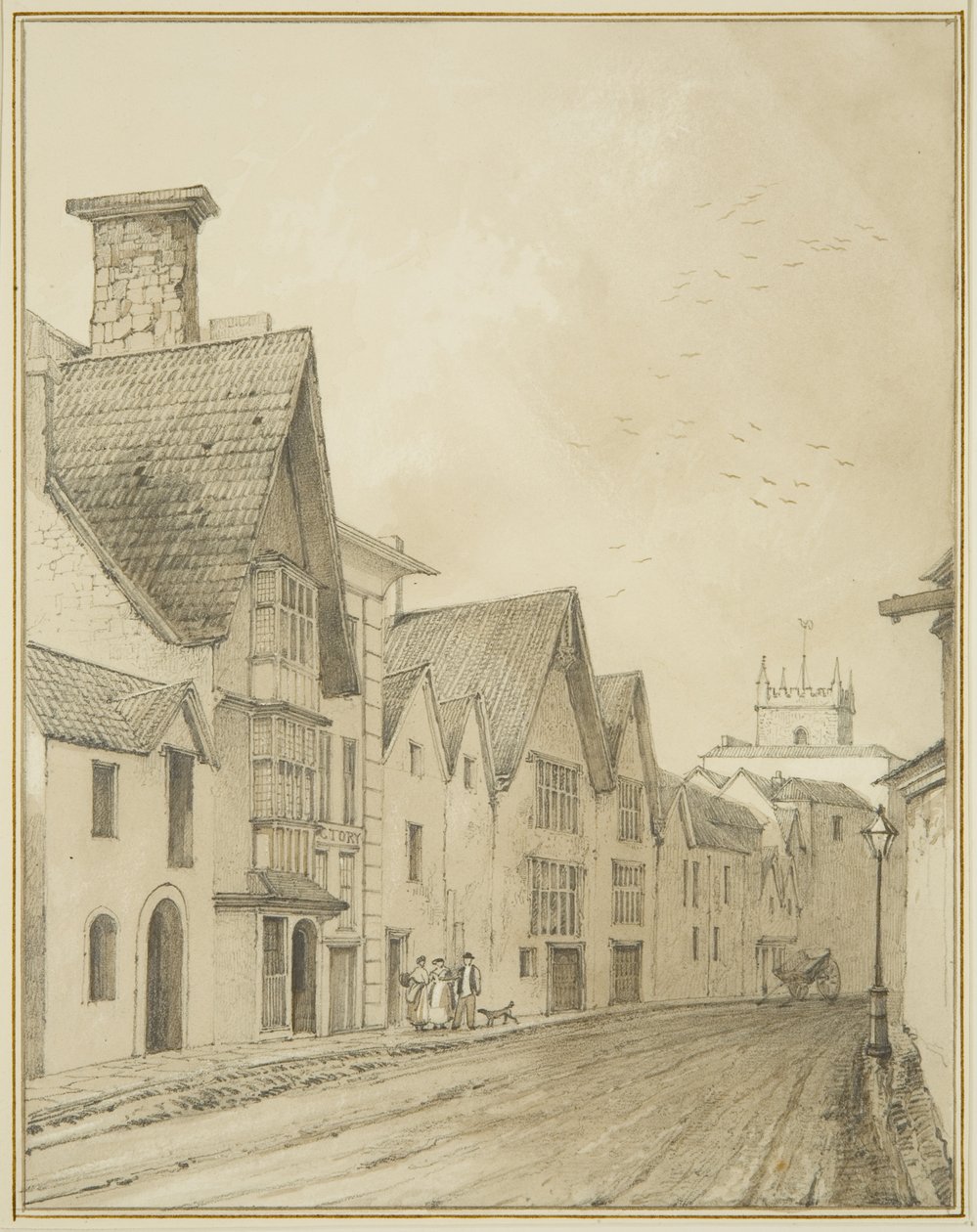 Temple Back (penna och akvarell på papper) av Thomas Leeson the Elder Rowbotham