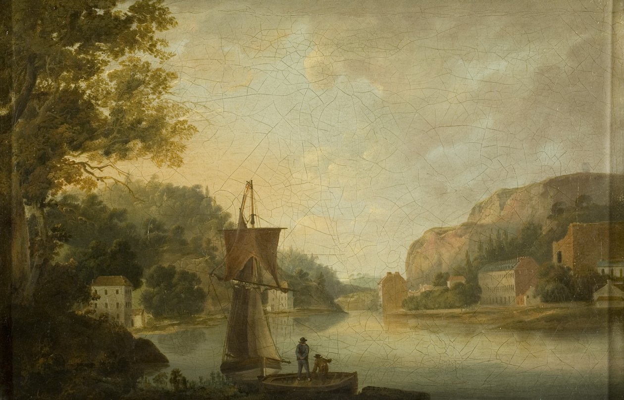 Vy över Avon och Hotwells som visar grunden för Windsor Terrace av Thomas Leeson the Elder Rowbotham