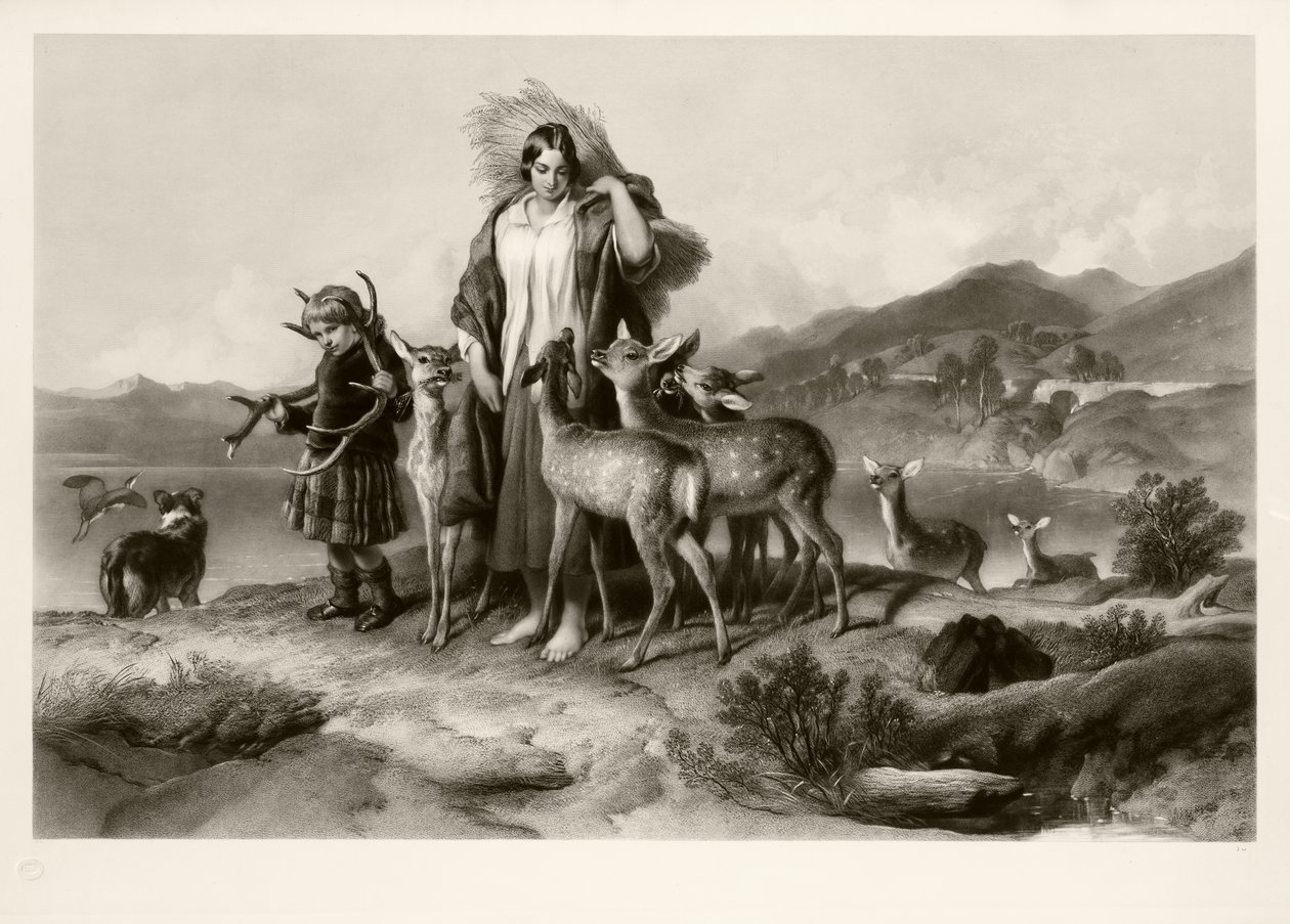 Skogsmästarens familj (mezzotint) av Thomas Lewis Atkinson