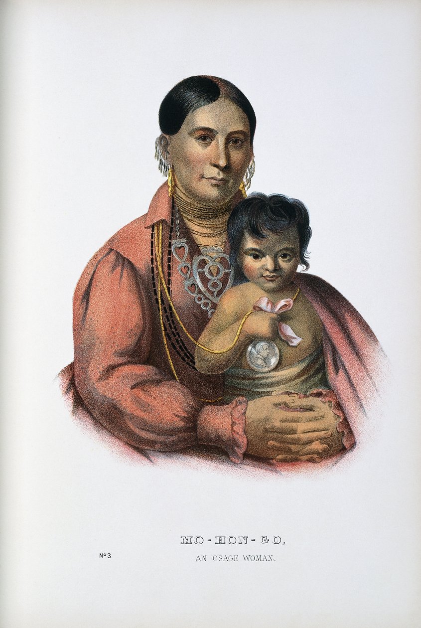 Do-Hon-Go, en Osage-kvinna av Thomas Loraine (after) McKenney