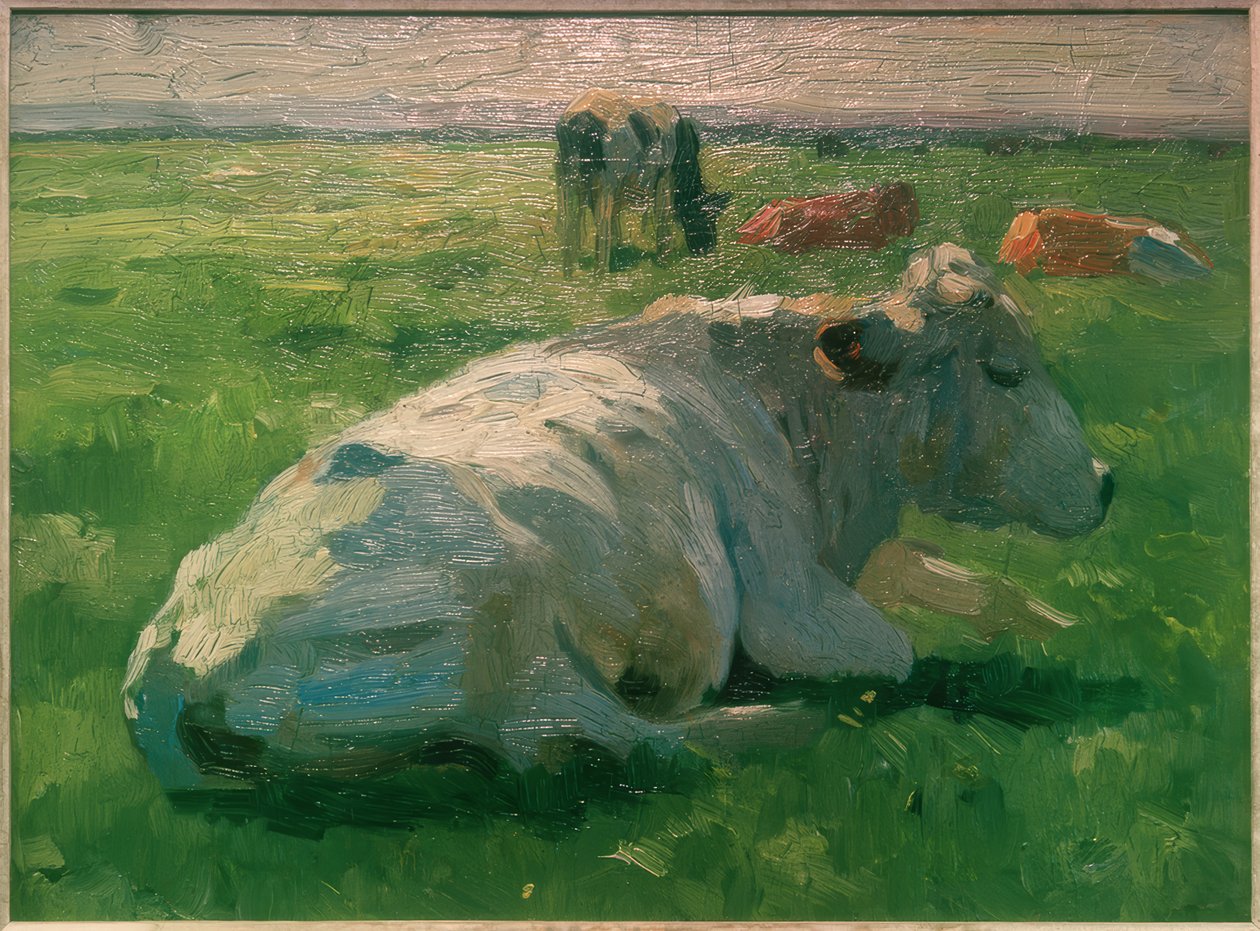Liggande ko av Thomas Ludwig Herbst
