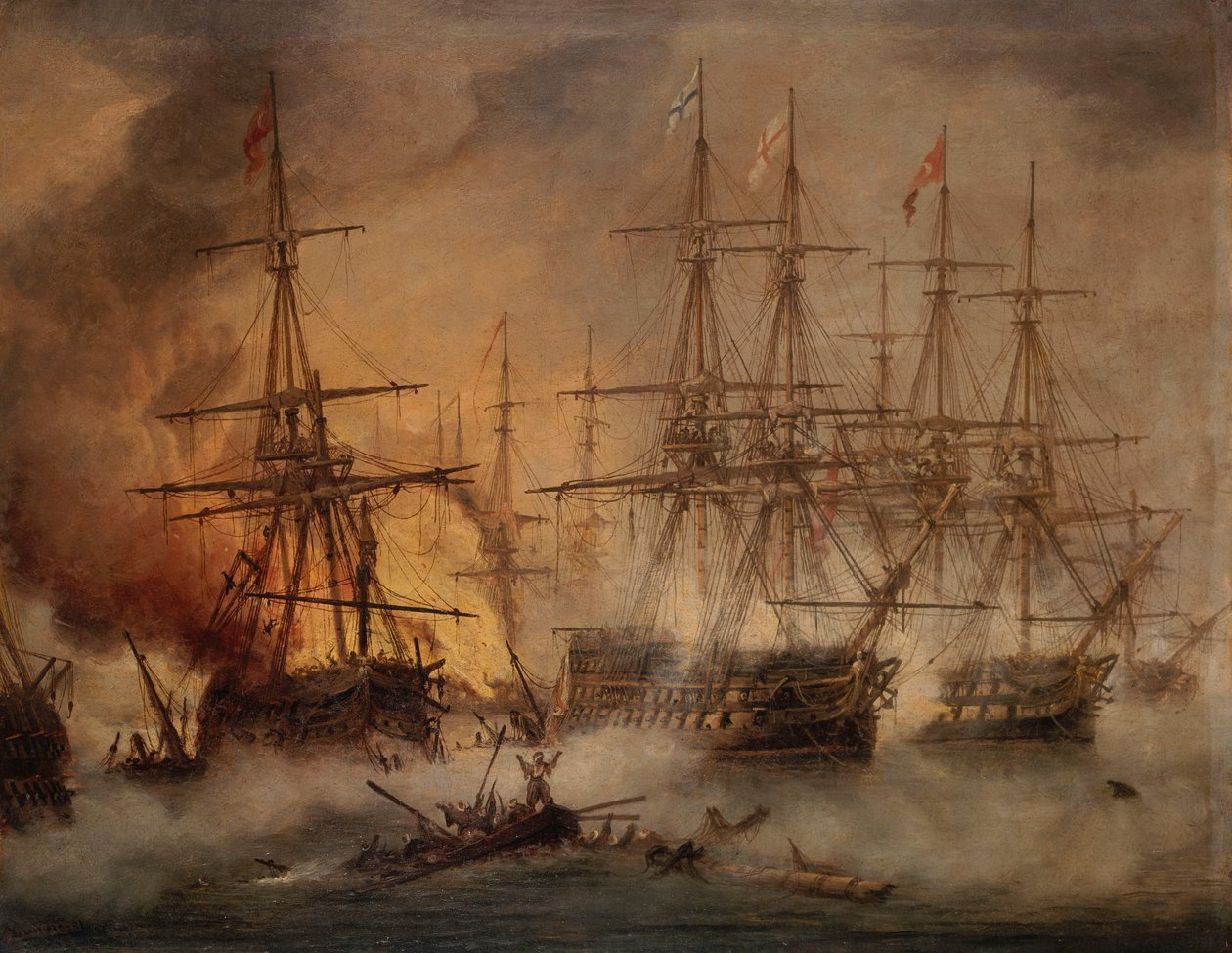 Slaget vid Navarino, 20 oktober 1827 av Thomas Luny