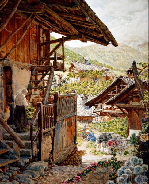 Sallanches, Hautes Savoie med Aiguille de Bionnassay i fjärran av Thomas Matthews Rooke