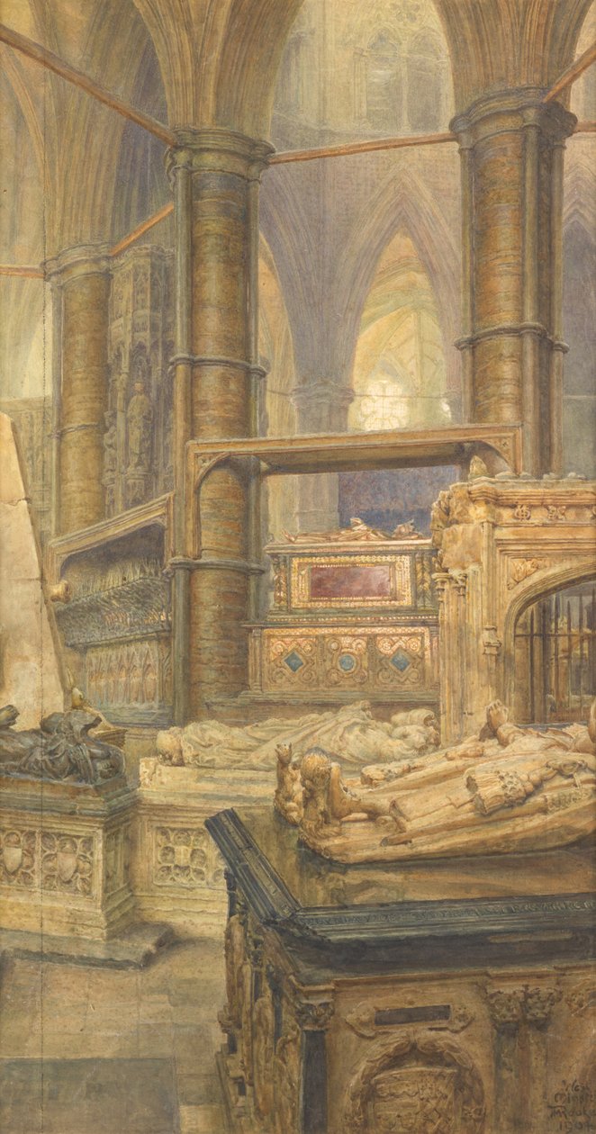 Henrik III:s och drottning Eleanors gravar, Westminster Abbey, 1904 av Thomas Matthews Rooke