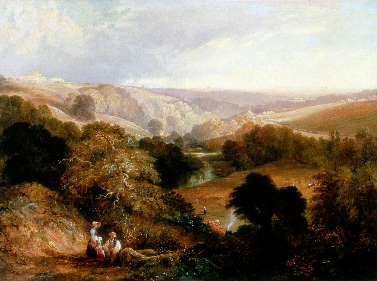 Kvällsvy över Heaton Dene, Lancashire, från en eminens nära Mable