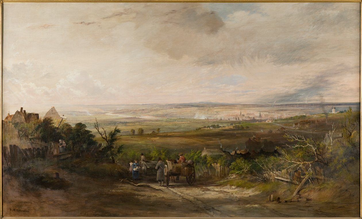 Newcastle från Gateshead Fell, ca 1816 av Thomas Miles Richardson