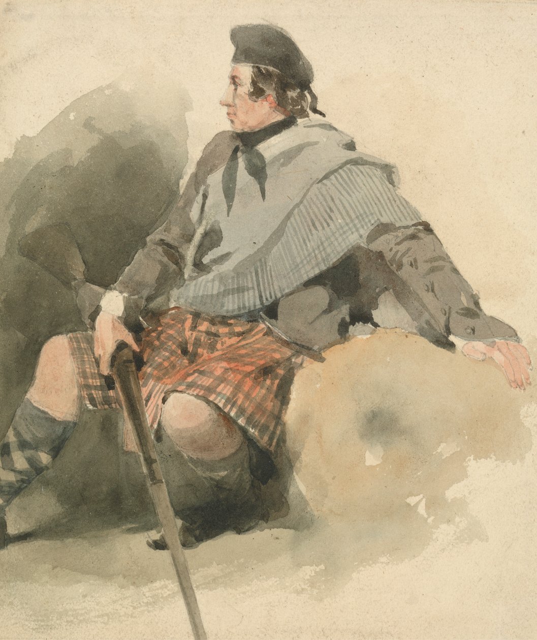 En Highlander Sittande av Thomas Miles Richardson Sr.