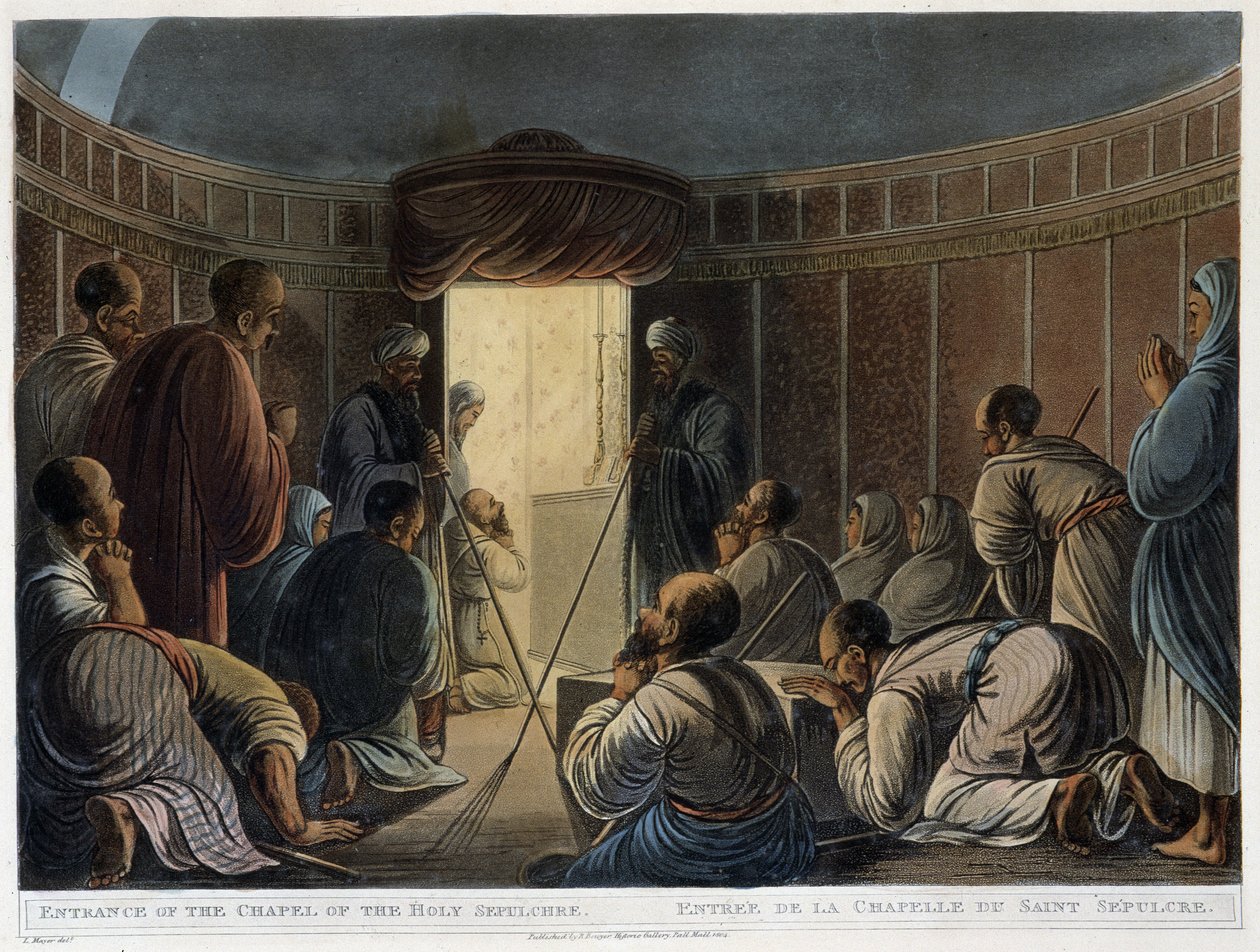 Ingång till den heliga gravens kapell. I "" Visningar i Egypten"" av Thomas Milton