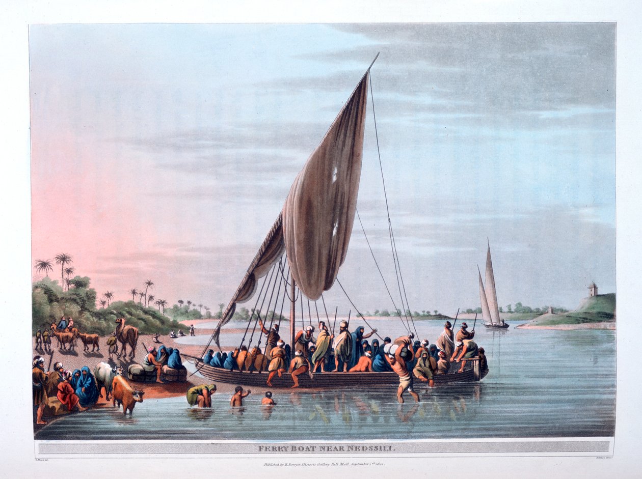 Färja nära Nedssili, 1801 av Thomas Milton