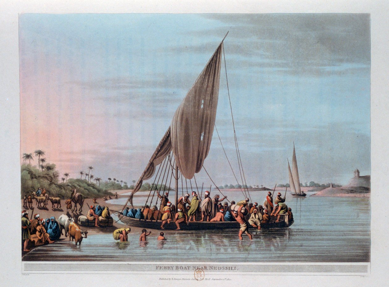 Färja nära Nedssili, Egypten, 1801 av Thomas Milton