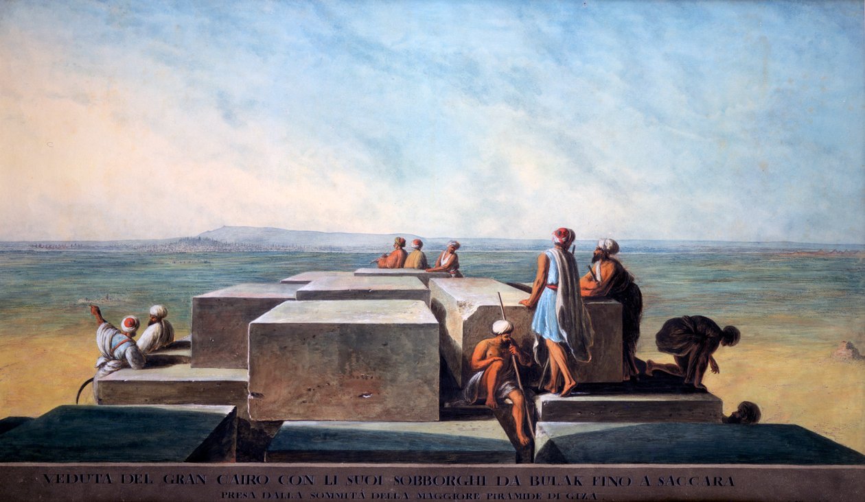 Toppen av den första pyramiden i Giza, 1794 av Thomas Milton