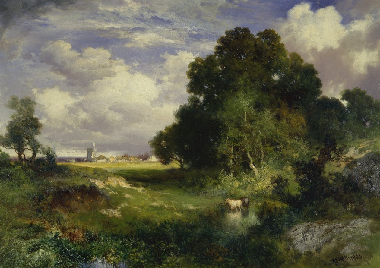 En midsommardag, East Hampton, Long Island av Thomas Moran